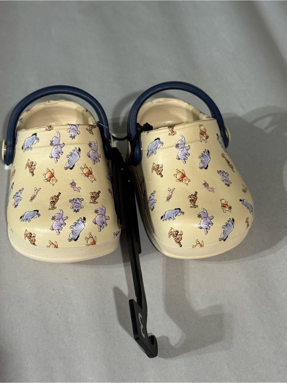 Disney Beige Kids Clogs with Navy Heel Strap and Character Prints